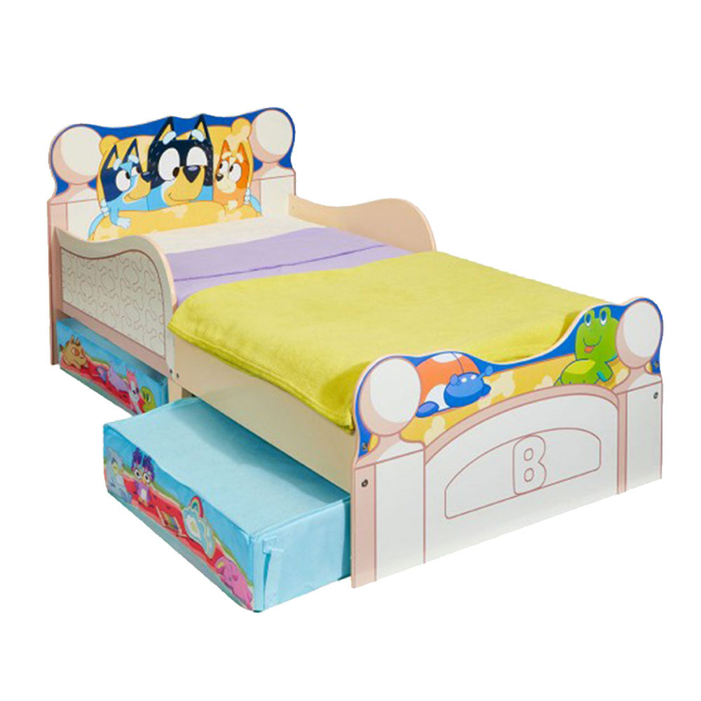Bluey Wooden Toodler Bed with Underbed Storage Drawers