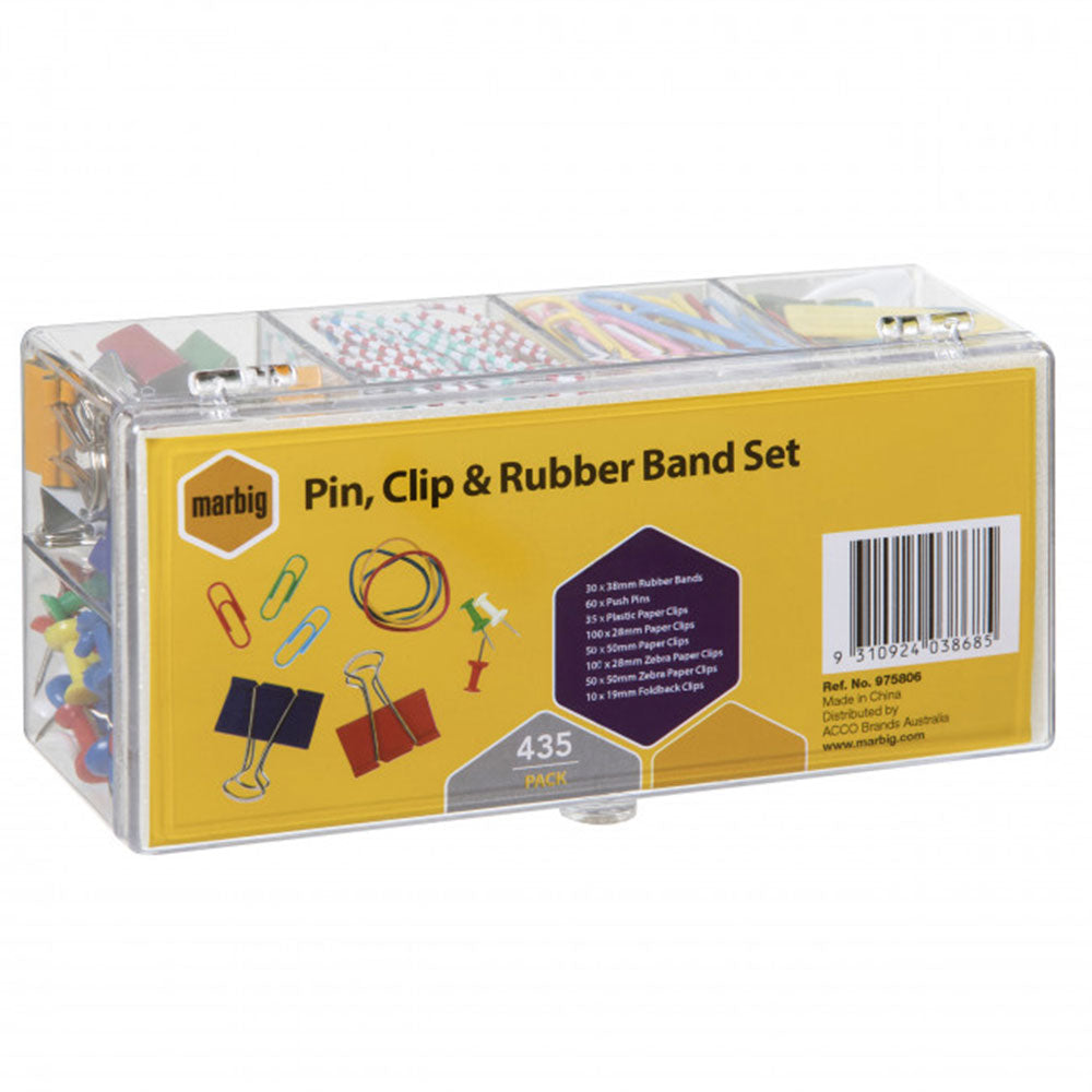Marbig Pin, Slip & Rubber Band Set - LatestBuy