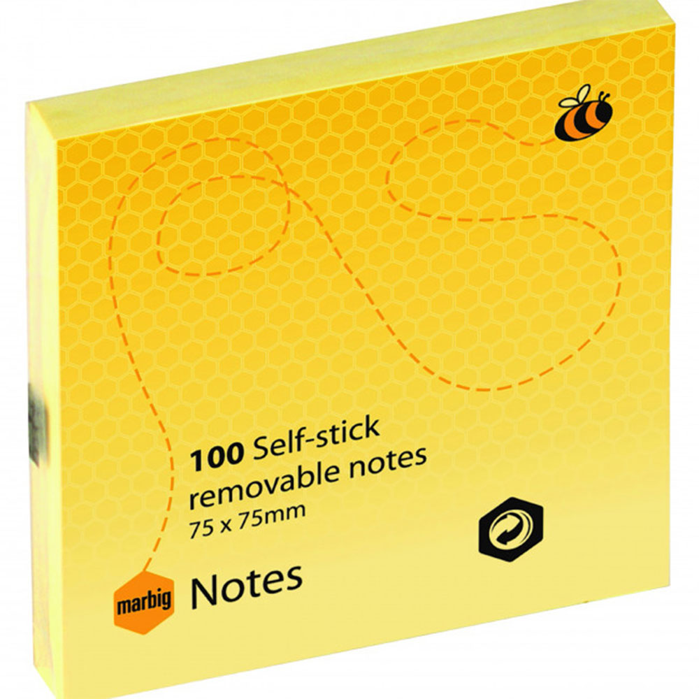 Marbig Yellow Sticky Notes 12pk