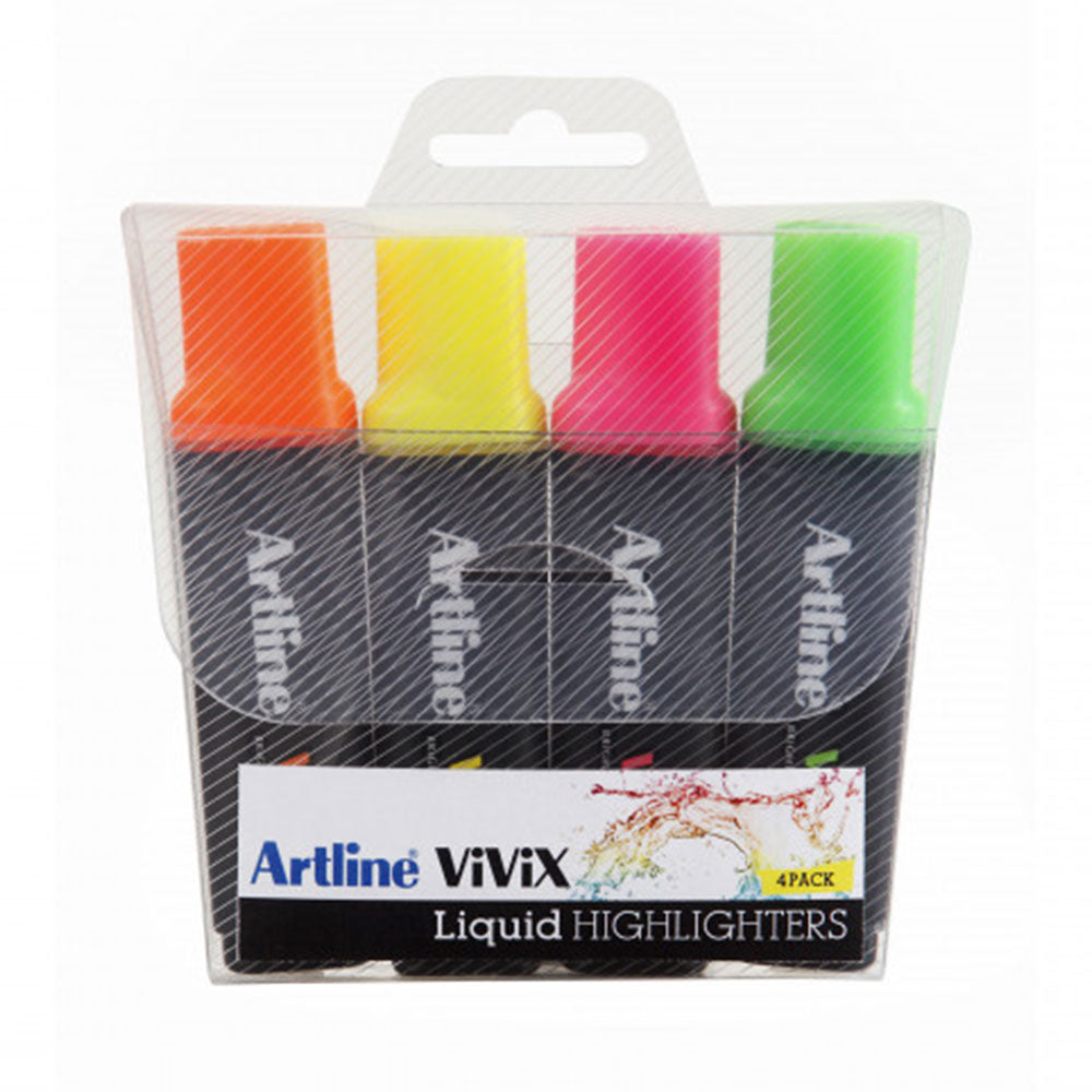 Artline Vivix Highlighter Wallet 4pk