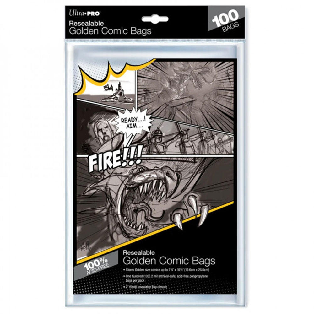 Ultra Pro Resealable Golden Age Comic Bags 100pcs (18x27cm)