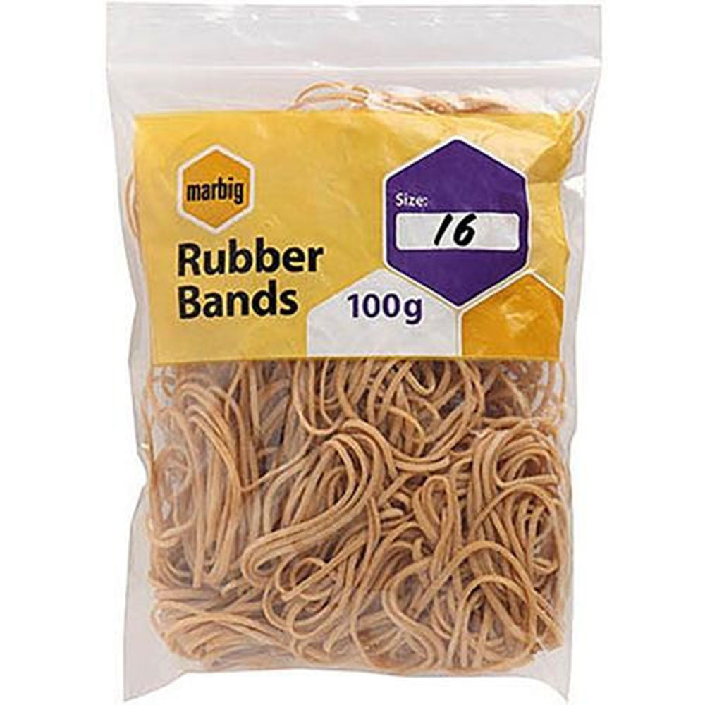 Marbig Rubber Bands Bag 100g