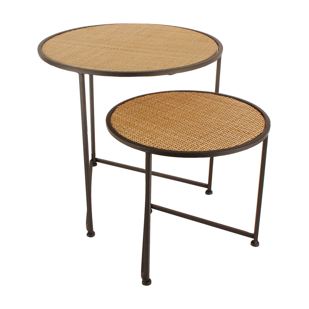 Lieo Nesting Side Tables Round Set of 2 (Large 46x46x44cm)