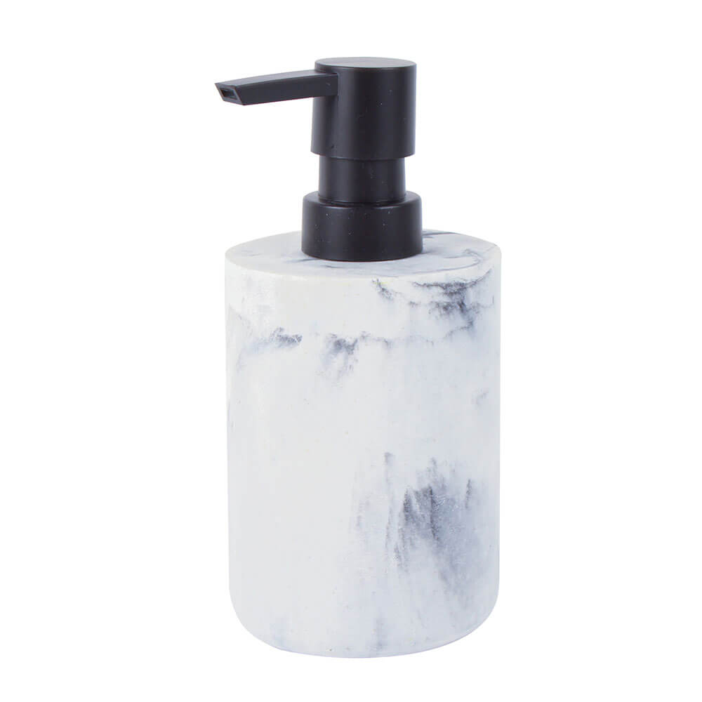 Dispenser di sapone in poliresina marmorizzata (16x7x7cm)
