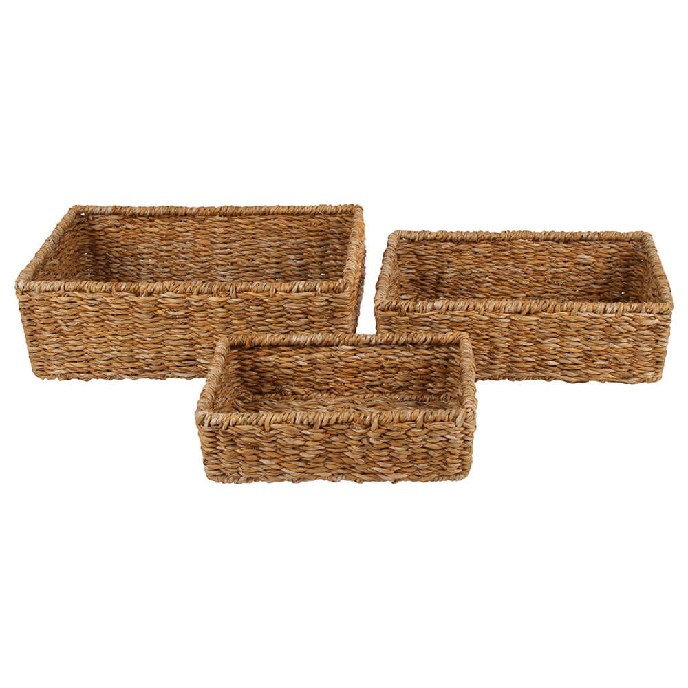 Ayr Seagrass Basket Set of 3 (Large 35x35x12cm)