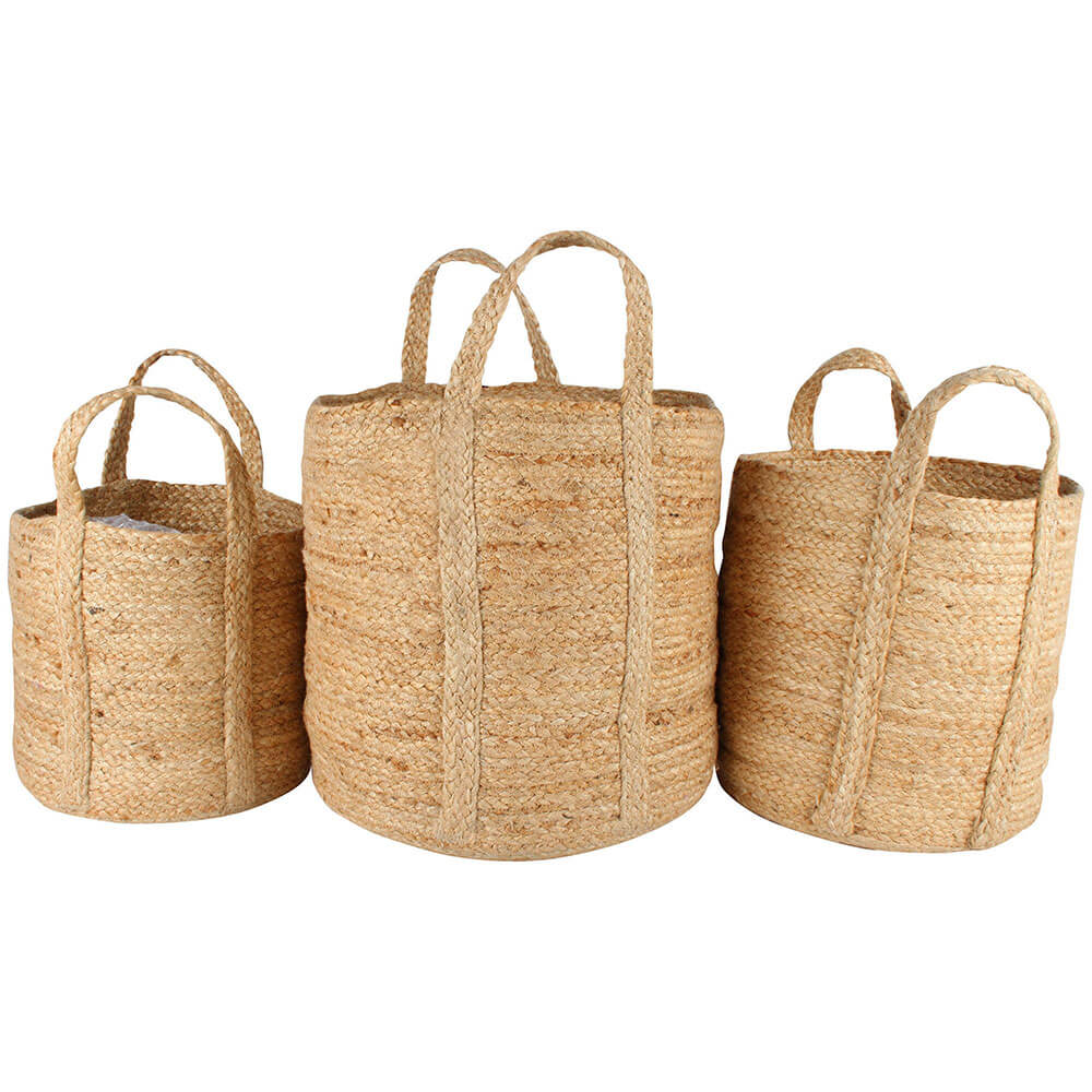 Henna Jute Baskets Set of 3 (Large 35x35cm)