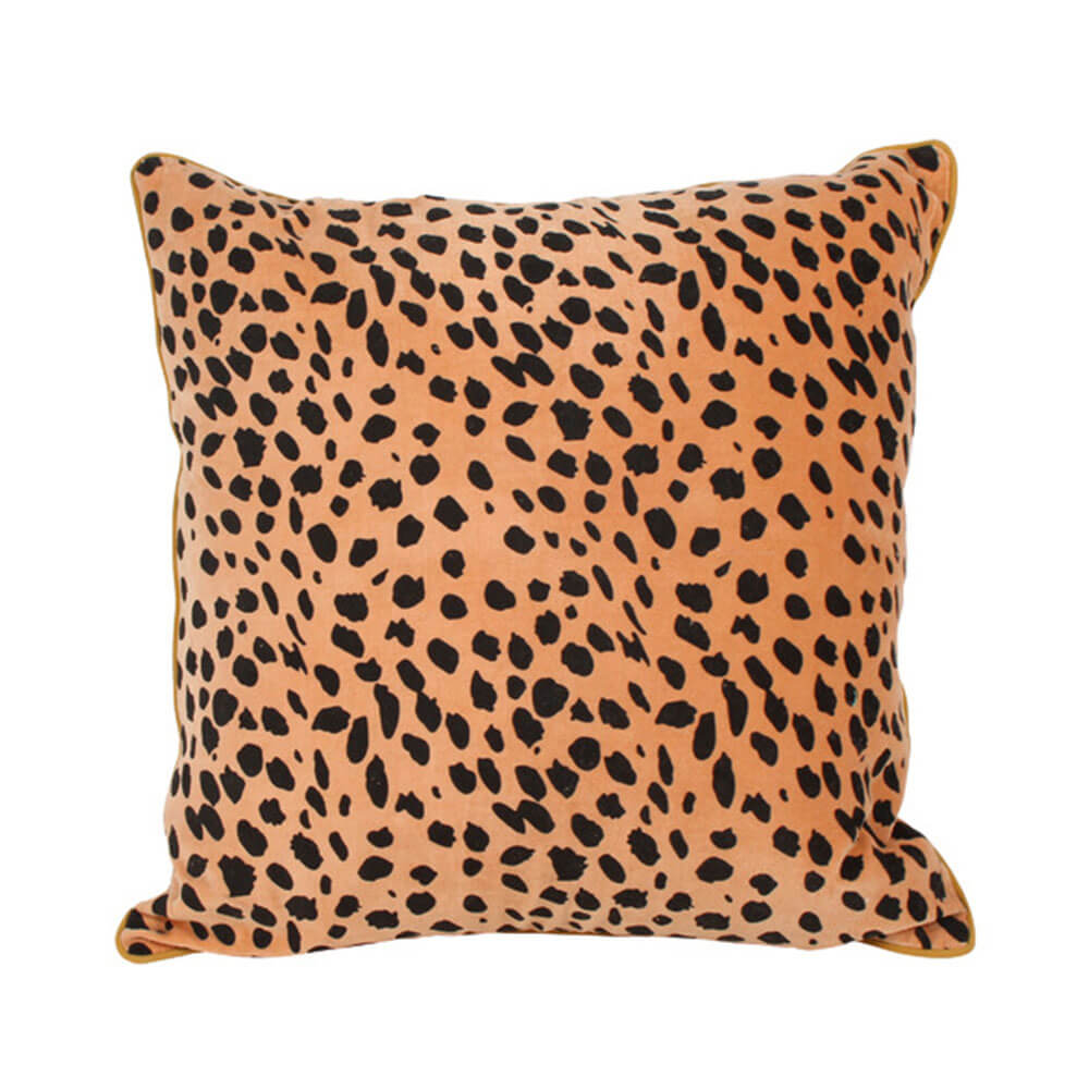 Kohei Leopard Velvet Cushion with Piping (50x50cm)