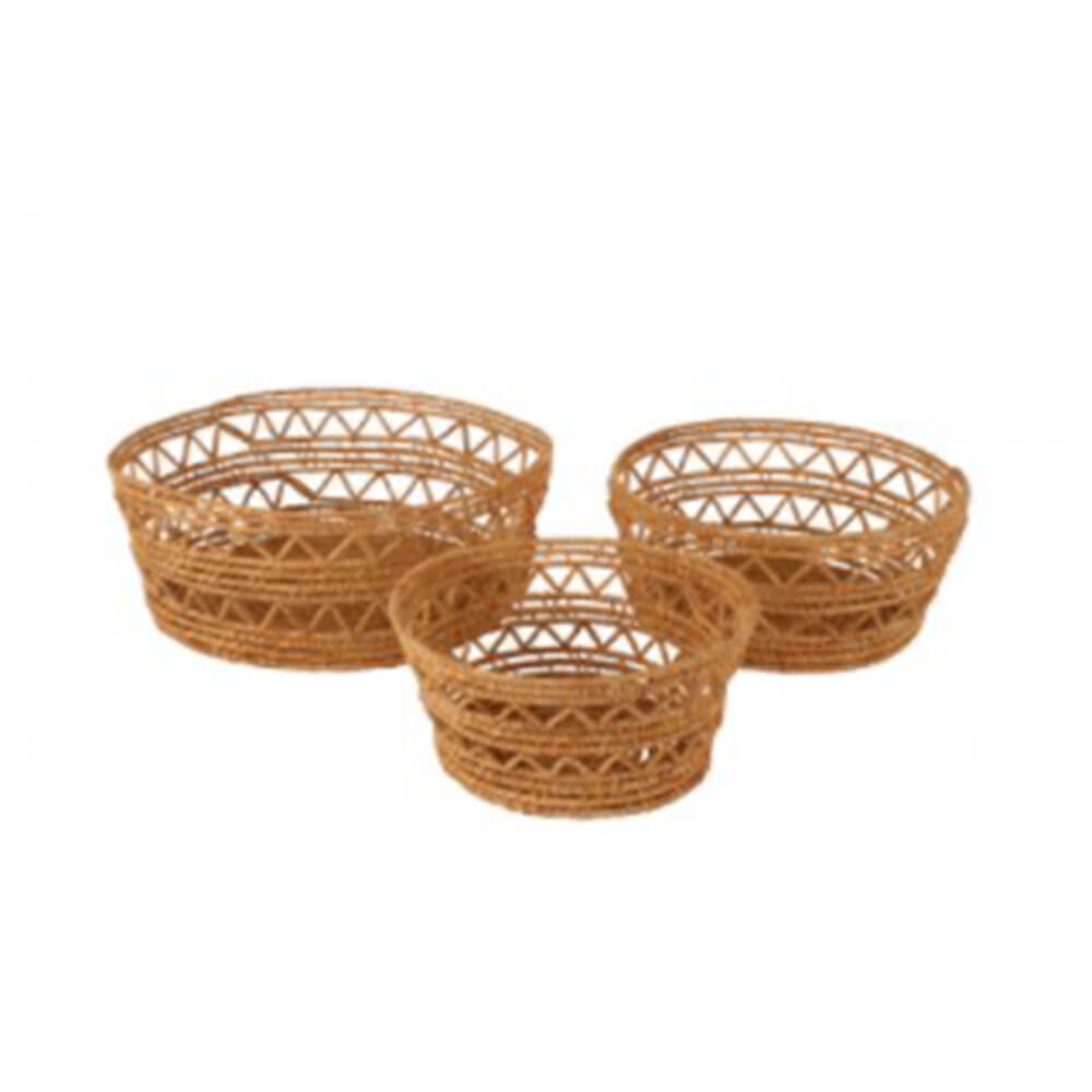 Leean Palm Baskets Set of 3 (Large 30x25x12cm)