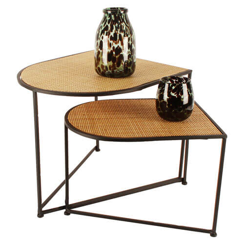Lieo Nesting Side Tables Oblong Set of 2 (Large 53x46x44cm)