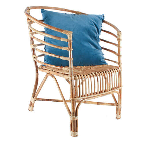 Xandra Natural Cane Chair with Cushion (80x70x40cm)
