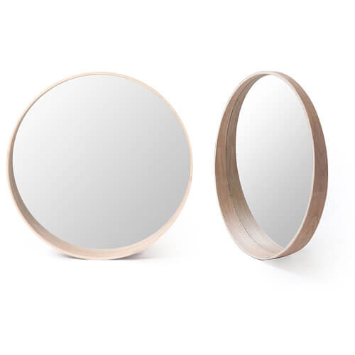 Otway Round Mirror with Curved Shelf (70x9cm)