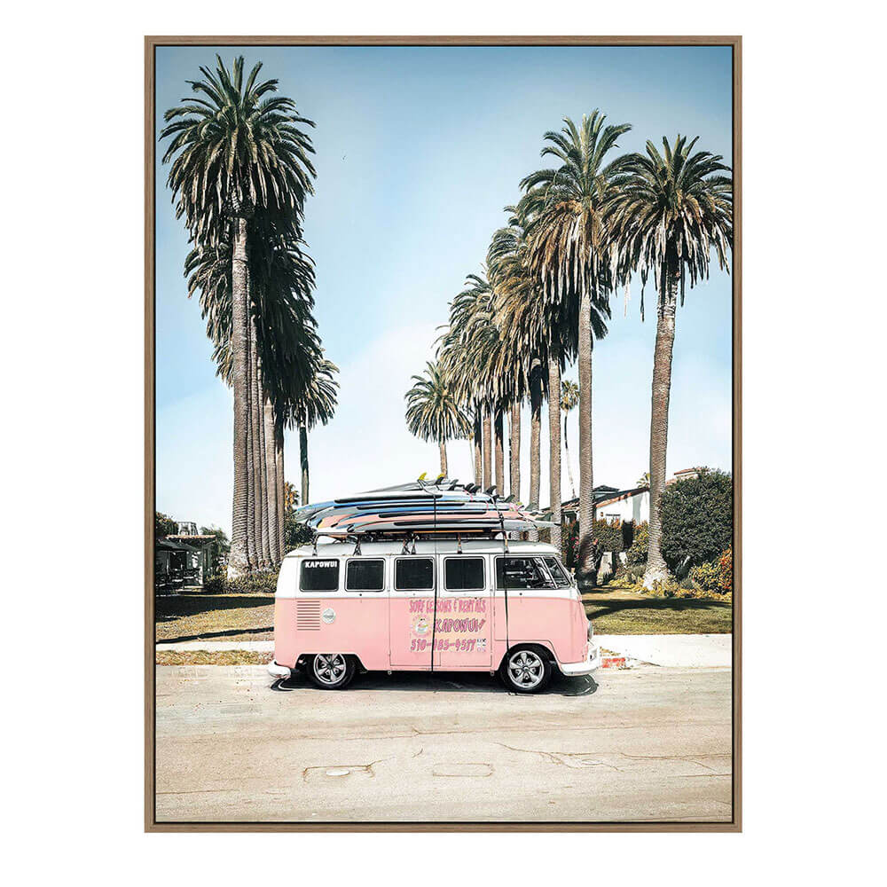 Kirra Camper Van Canvas with Floating Frame (80x60x5cm)