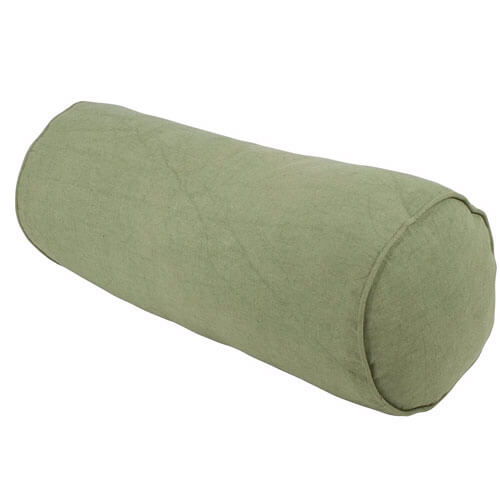 Cotton Linen Cyclinder Cushion w/ Piping (50x30cm)