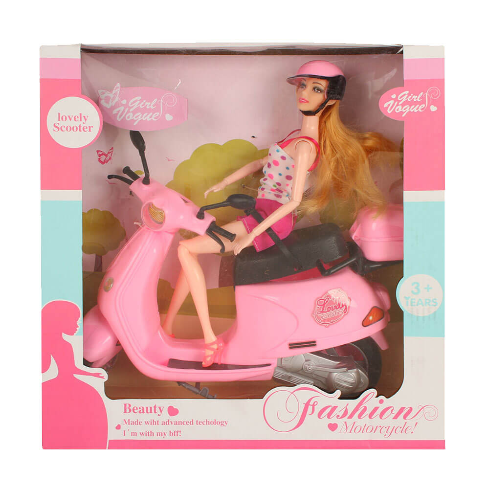 Doll with Scooter (31x31x9cm)