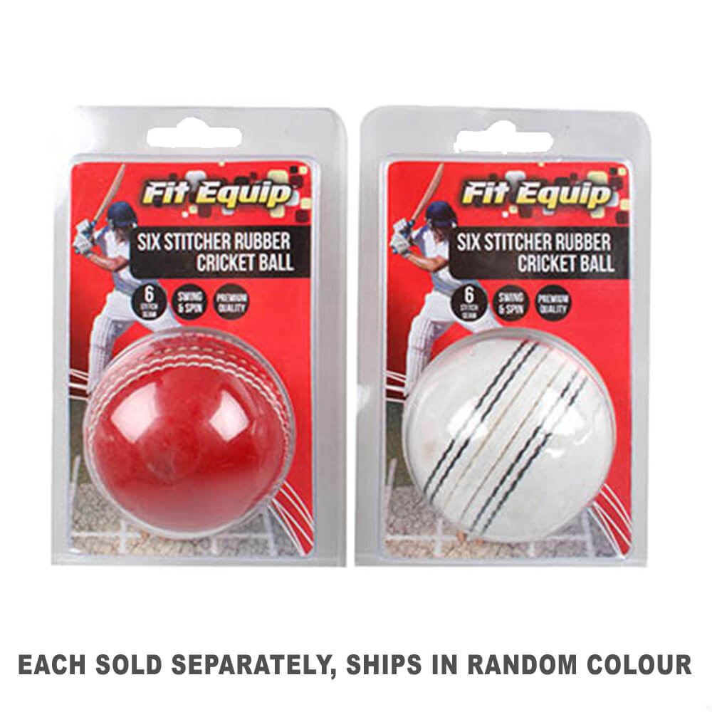 6 Sticher Rubber Cricket Ball (1pc Random Color)