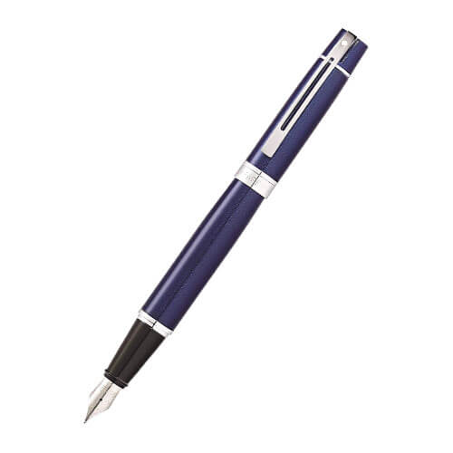 300 blauw gelakte/verchroomde pen