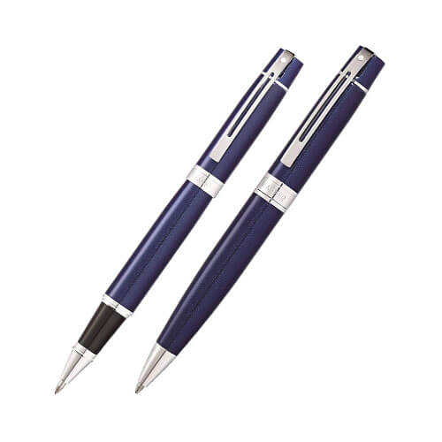 300 Blue Lacquer/Chrome Plated Pen