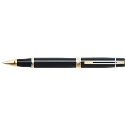 bolígrafo 300 con adornos negro/dorado brillante