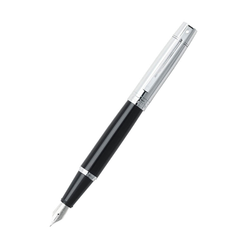 300 Glossy Black/Chrome Cap/Chrome Plated Pen