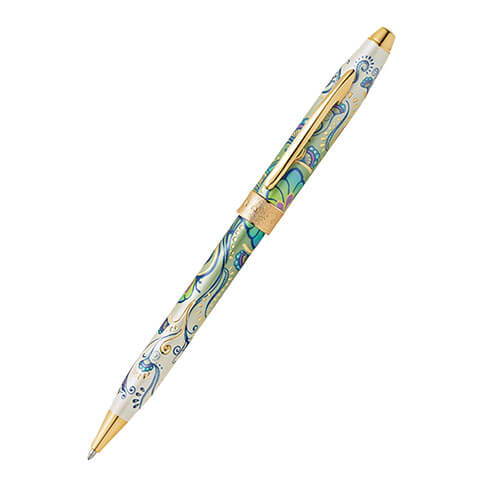 Stift mit grüner Taglilie von Botanica, 23 Karat vergoldet