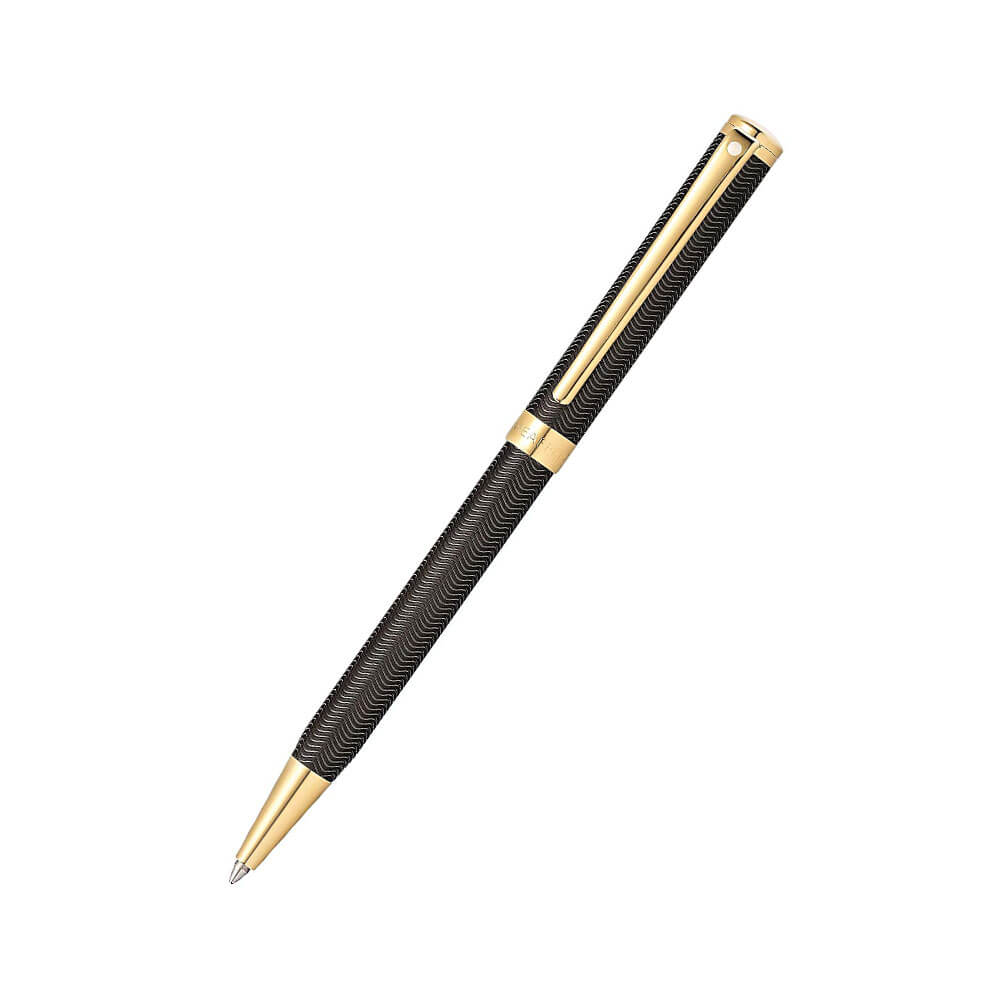 Intensity-Stift mit mattschwarzem/goldenem Rand und Gravur