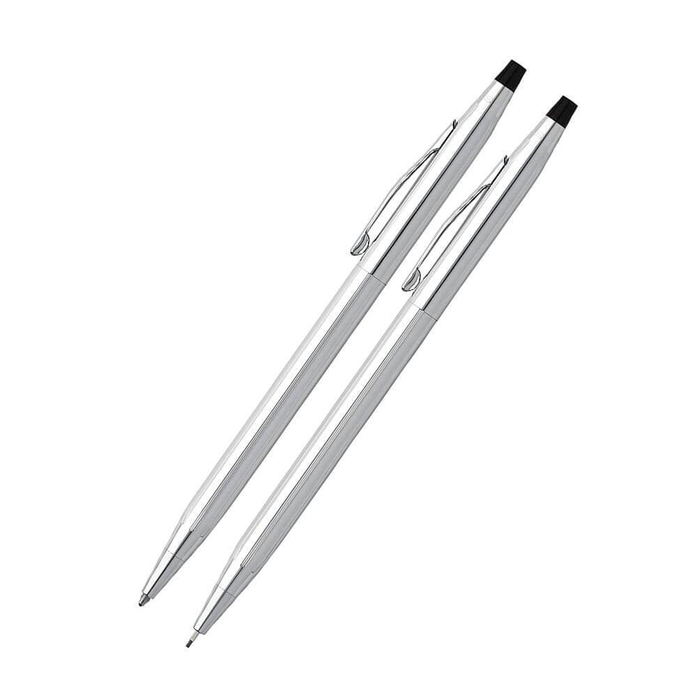 Classic Century Lustrous Chrome Pen + Pencil Set