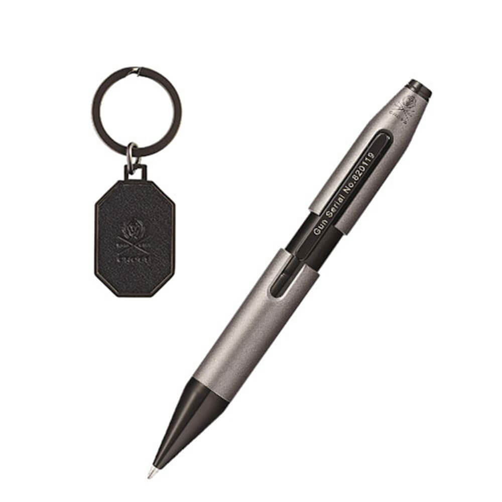 Liberty Gunmetal Grey Rollerball Pen & Key Ring Set