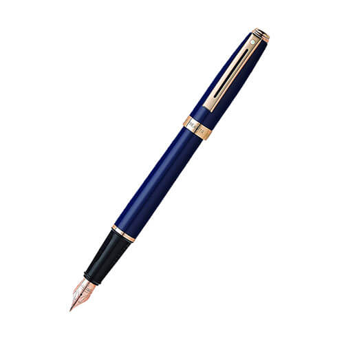 Prelude kobaltblauwe lak/roségouden pen