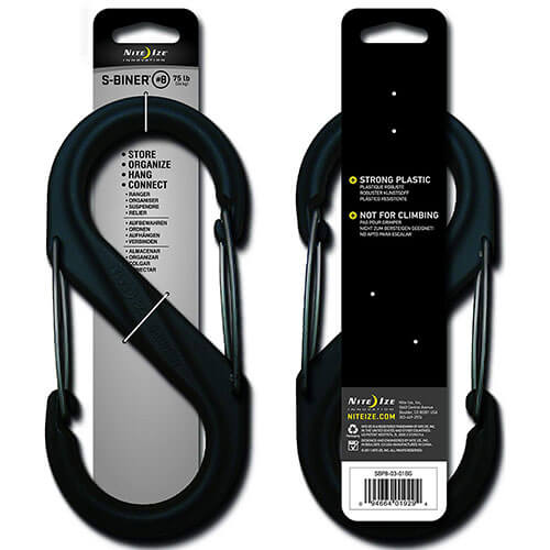 S-Biner Plastic Double Gated Carabiner #8 (Black)