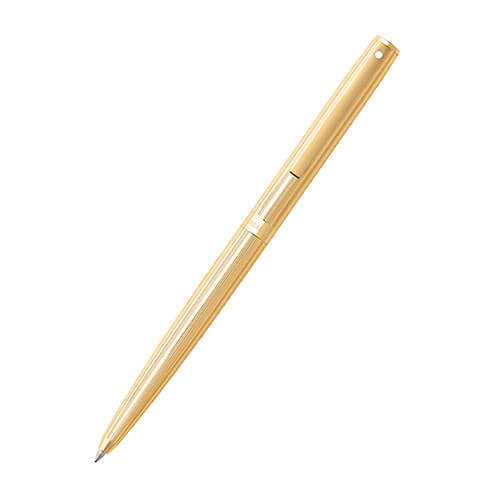 Sagaris gecanneleerde pen met goudkleurige afwerking