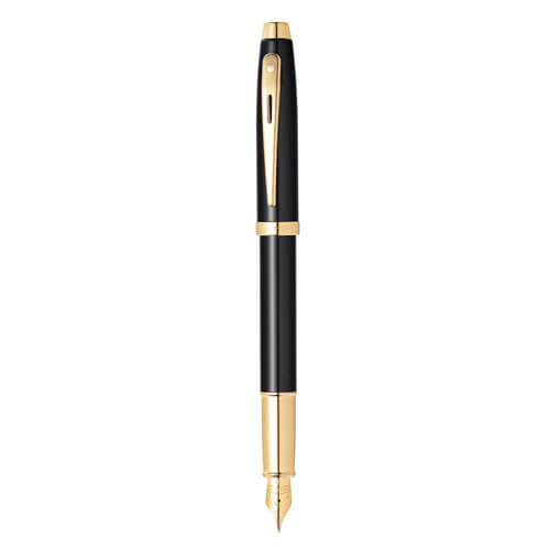 Sheaffer 100 Black Lacquer w/ Gold Fountain Pen