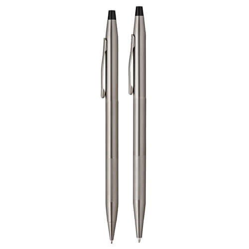 Classic Century Titanium Grey & MicroKnurl Pen & Pencil Set