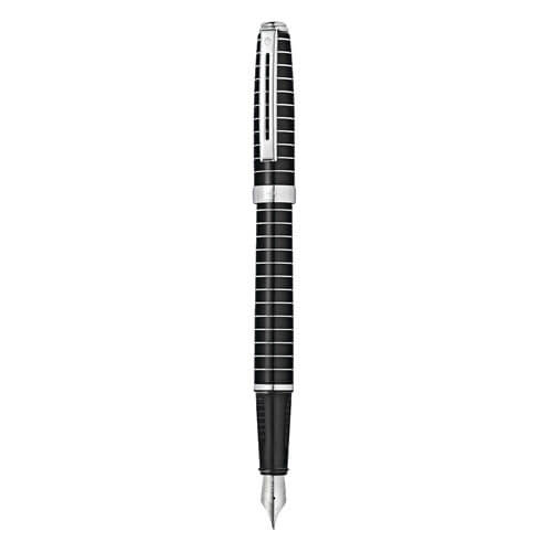 Prelude Fountain Pen with Engraved Lines (Black)