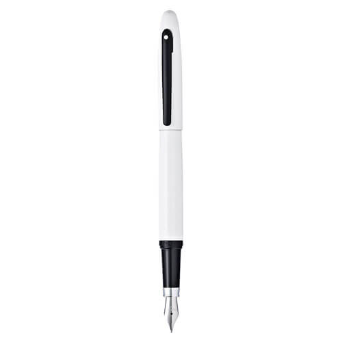 Sheaffer VFM White Lacquer and Black Fountain Pen