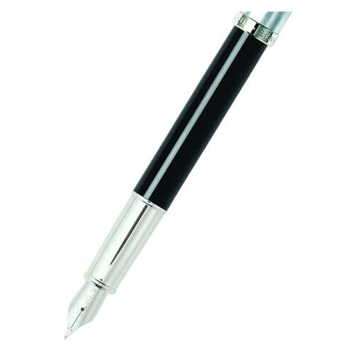 100 stylos fins à capuchon chromé brossé avec garniture en nickel (laque noire)