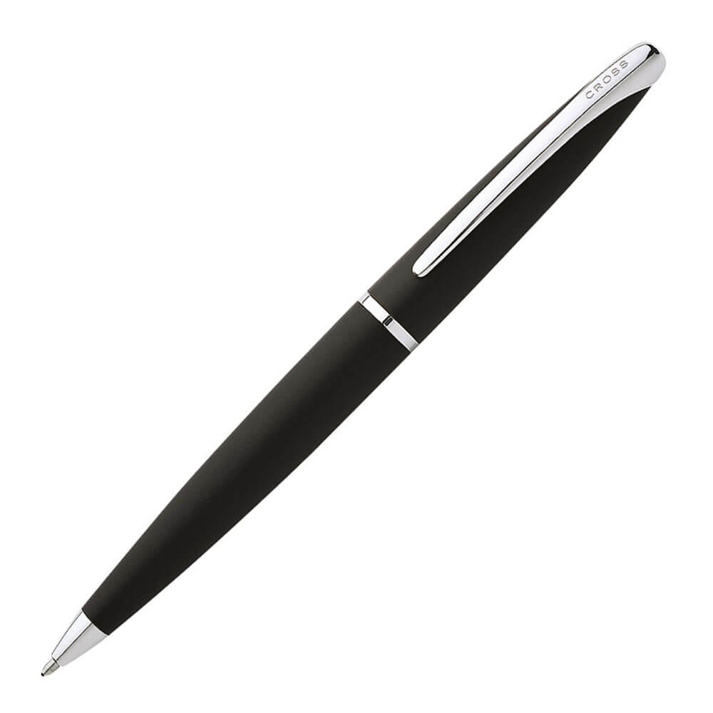 Cross ATX Basalt Ballpoint Pen with Blue Zip Pouch (Black)