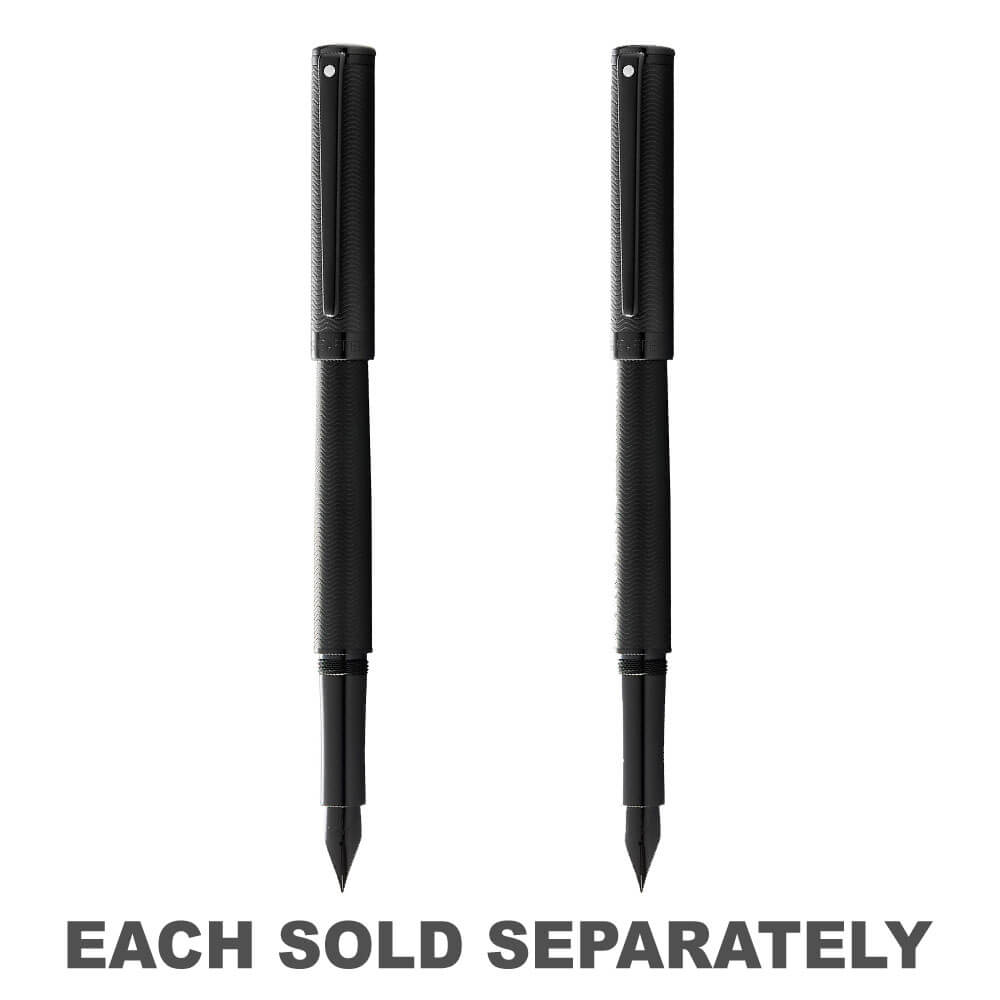 Penna stilografica nera opaca con finiture in PVD nero lucido