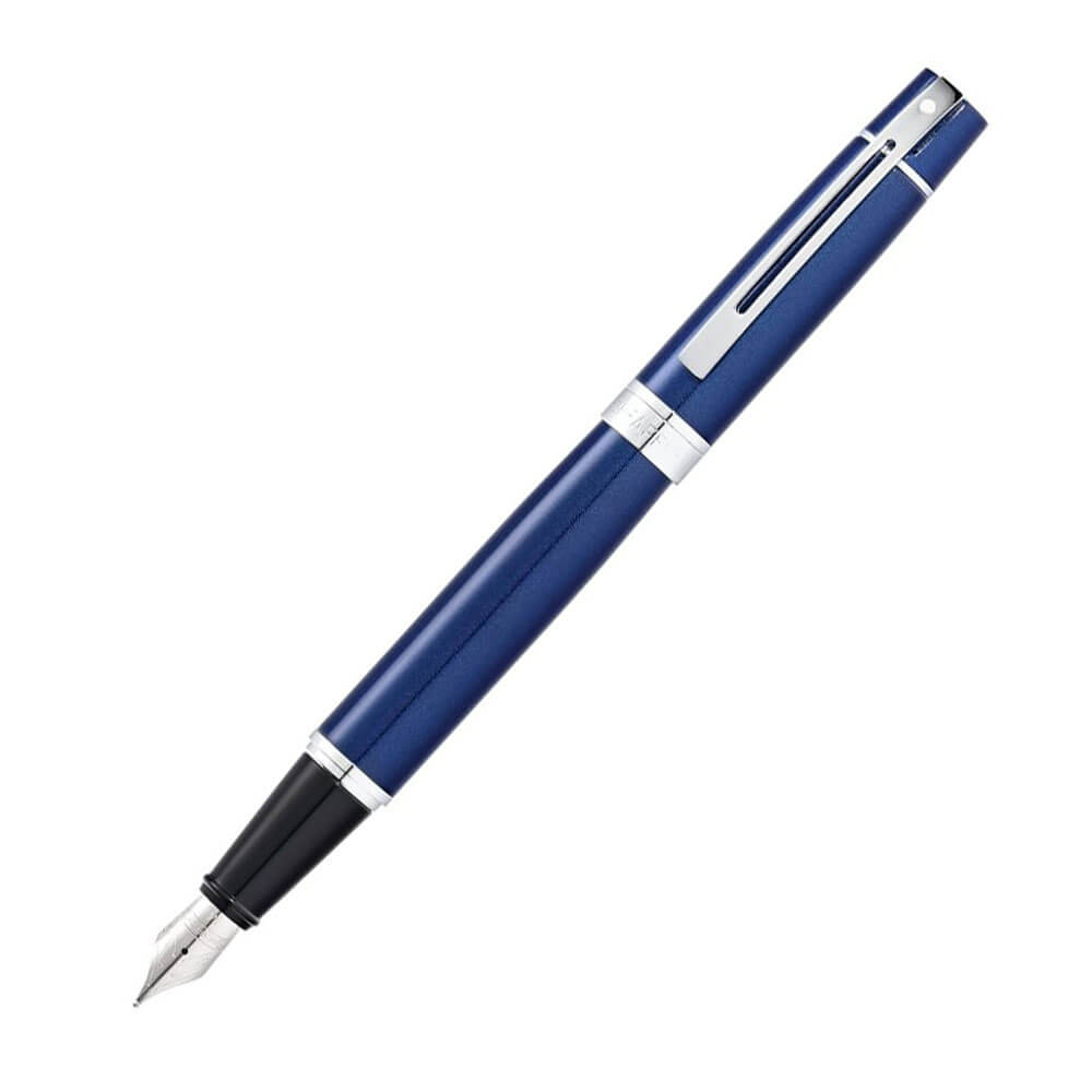 Sheaffer 300 Fine Fountain Pen w/ Chrome Trim (Blue Lacquer)