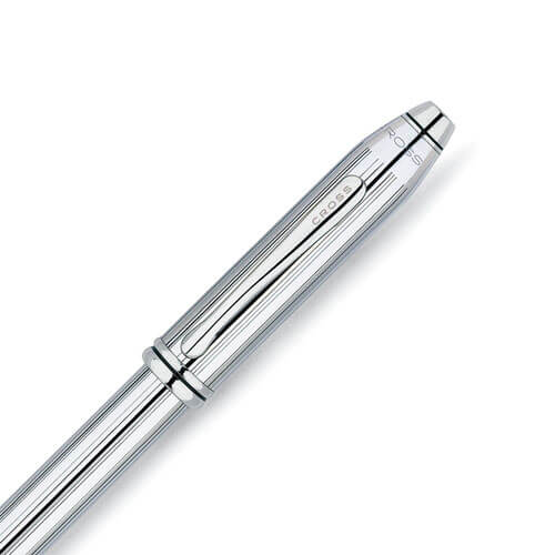 Townsend Lustrous Chrome Fine Fountain Pen w/ S/Steel Nib