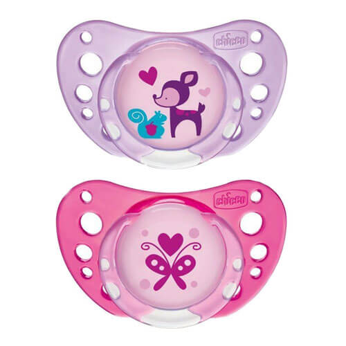 Chicco Latex Physio Air Rubber Pacifier 2pc (Girl)