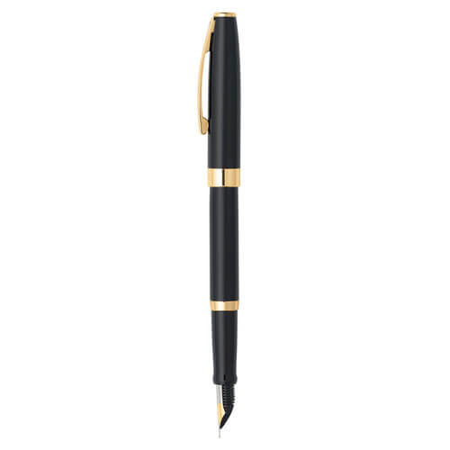 Sagaris Fine Fountain Pen with Gold Trim (Gloss Black)