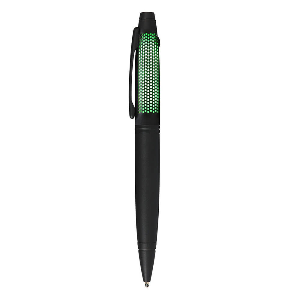 Lumina Mattschwarzer Kugelschreiber mit roter/gelber/grüner LED