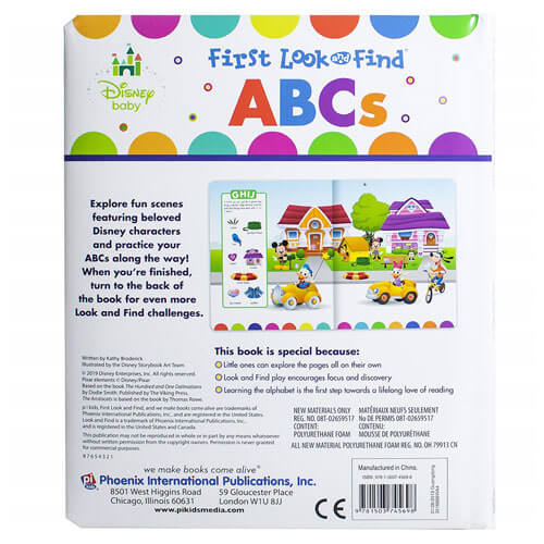 My First Look and Find Disney Baby ABCs Book by Broderick