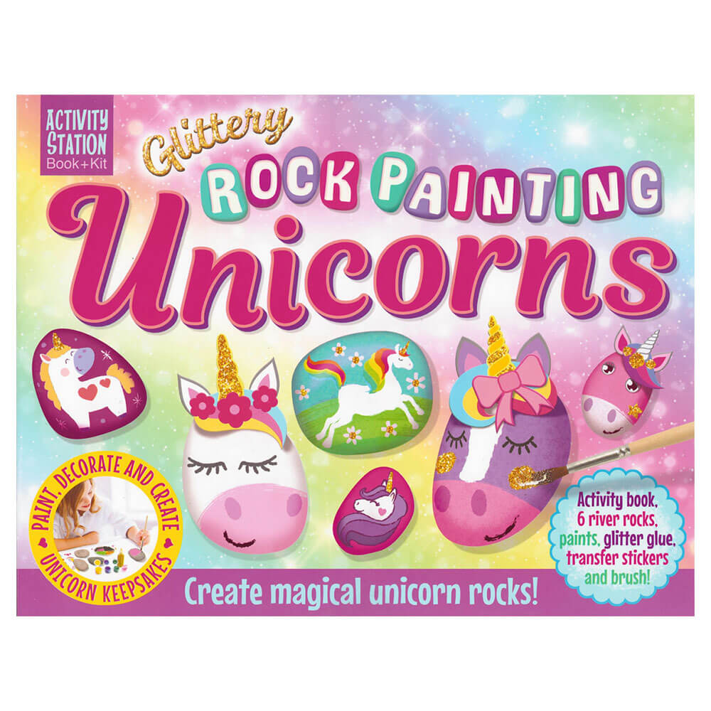 Glittery Rock Painting Unicorns