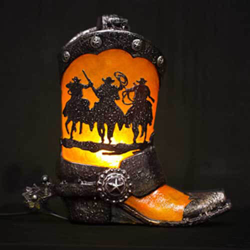 Cowboy boot bordslampa