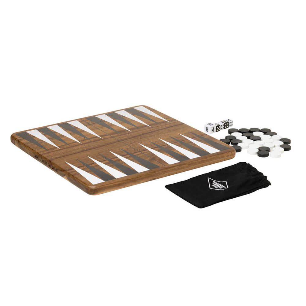 Gentlemen's Hardware Acacia Wood Backgammon Sæt