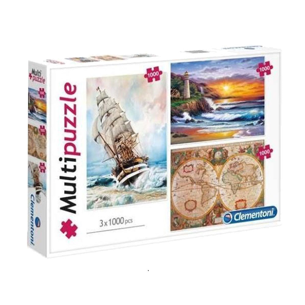 Clementoni Adventure Travel Multipuzzle 3sets with 1000pcs