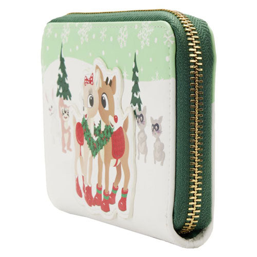 Rudolph the Red-Nosed Reindeer Merry Couple Zip Around Purse