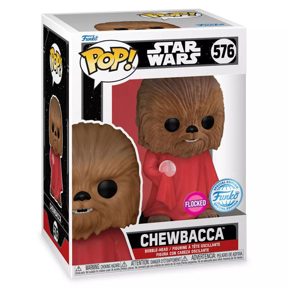 Star Wars Chewbacca con bata Flocked ¡Pop exclusivo de EE. UU.! Vinilo