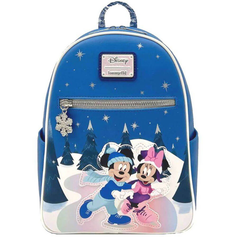 Mini mochila Mickey & Minnie Winter Scene exclusiva de EE. UU.